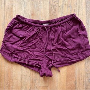 Soft Burgundy Linen/Knit Shorts